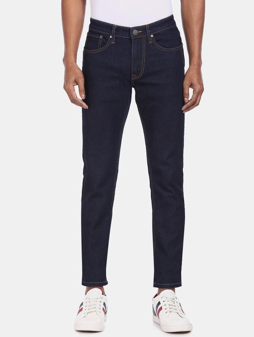 dark blue plain denim jeans  - 17694649 - Very Small Image - 1