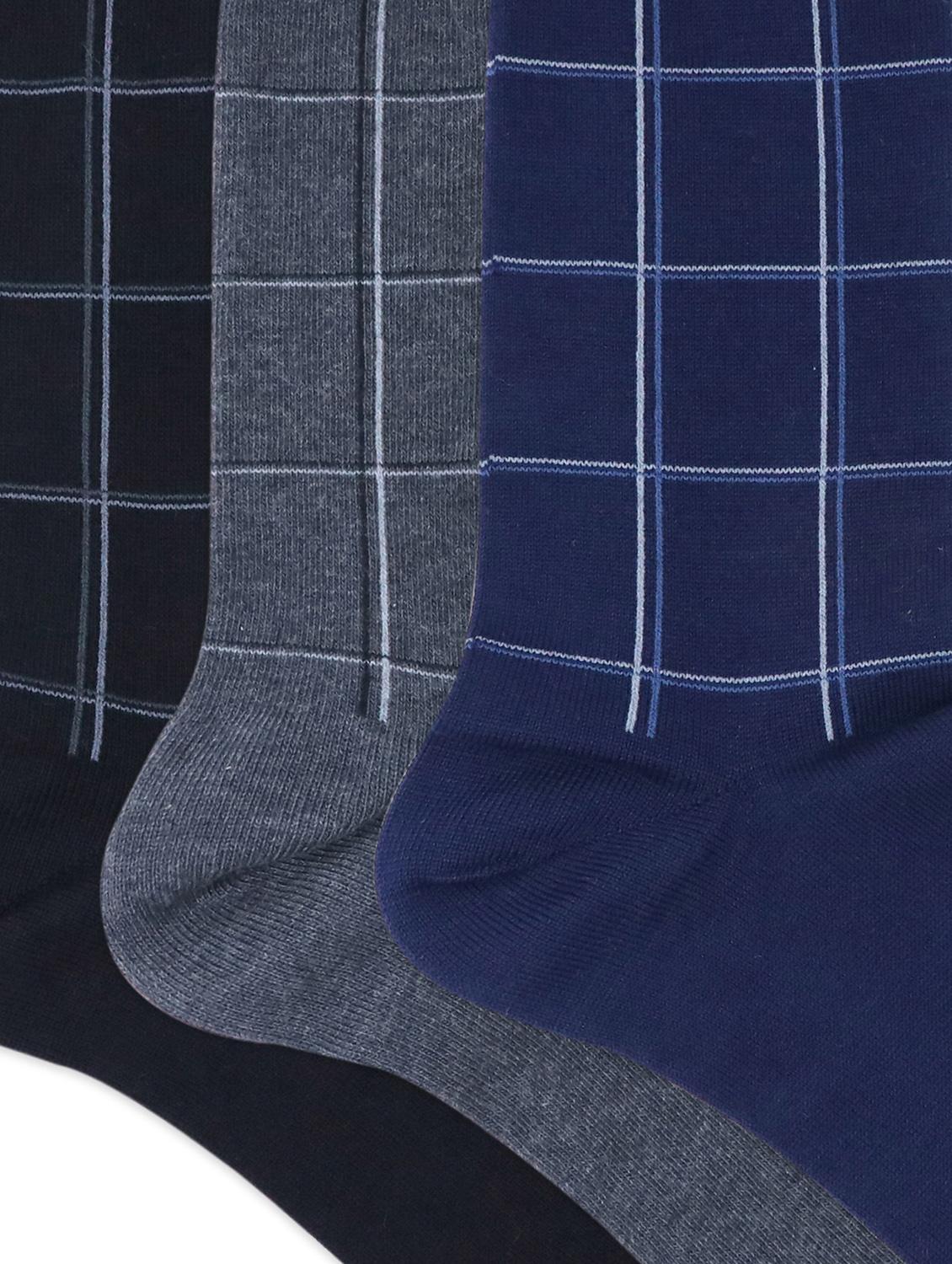men pack of 3 checked above ankle length sock - 17694978 - Standard Image - 4