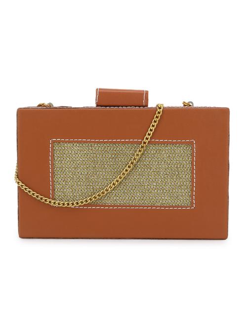 brown leather box clutch - 17695003 - Very Small Image - 1