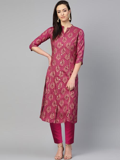 paisley straight kurta - 17695369 - Very Small Image - 1