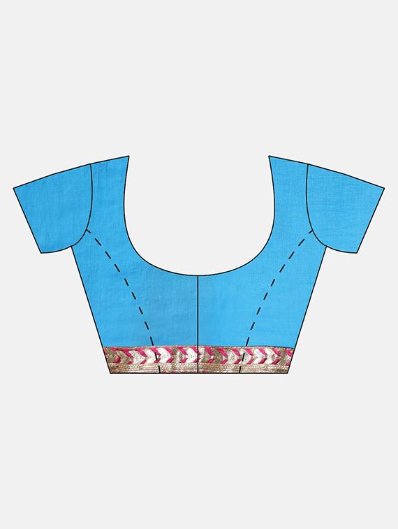 women's bandhani blue colored saree with blouse - 17695705 - Zoom Image - 4