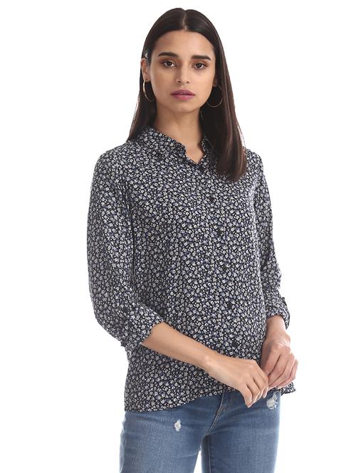 high low floral shirt - 17695731 - Very Small Image - 1