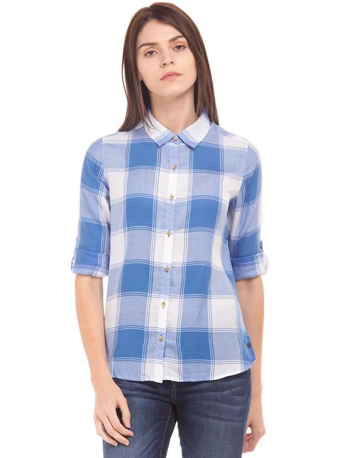 high low checkered shirt - 17695740 - Very Small Image - 1