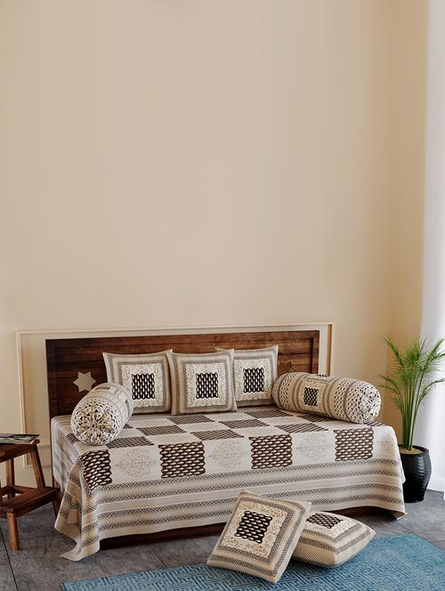 texstylers pure cotton 200 tc jaipuri print kantha look diwan set - 17695932 - Very Small Image - 1