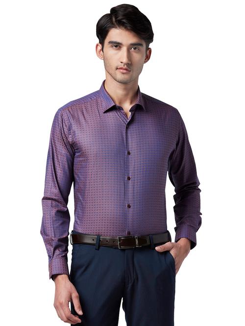 purple self design formal shirt - 17696044 - Very Small Image - 1