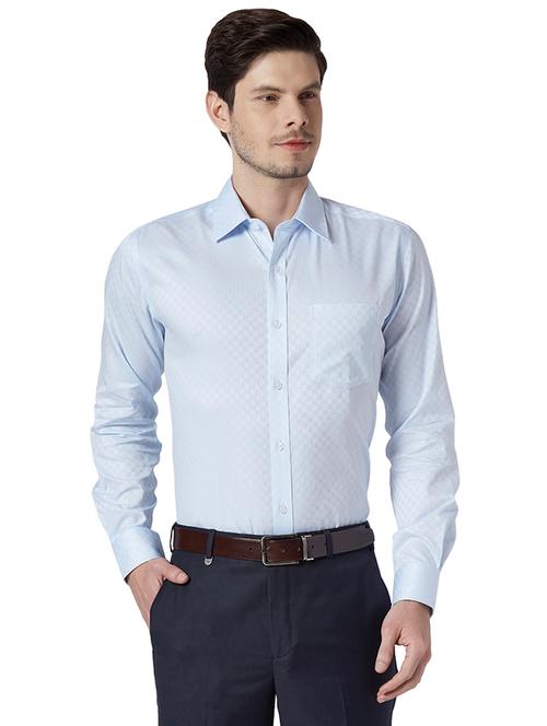 blue self design formal shirt - 17696166 - Very Small Image - 1