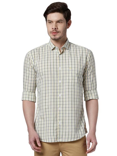 yellow checkered casual shirt - 17696218 - Very Small Image - 1