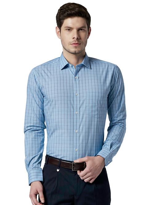 blue checkered formal shirt - 17696354 - Very Small Image - 1