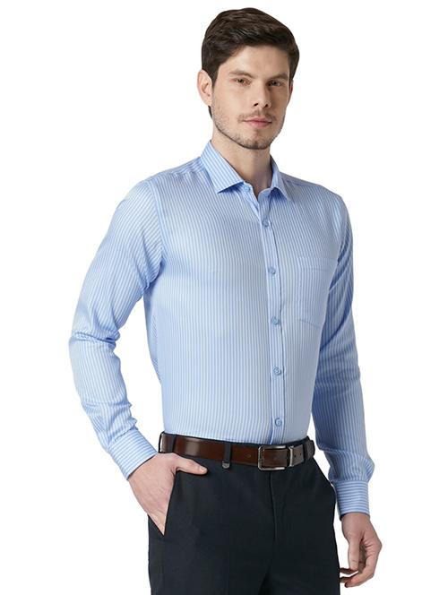 blue striped formal shirt - 17696414 - Very Small Image - 1