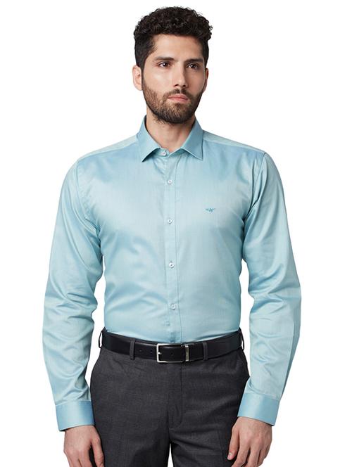 blue solid formal shirt - 17696520 - Very Small Image - 1