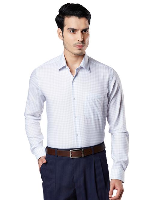 blue checkered formal shirt - 17696801 - Very Small Image - 1