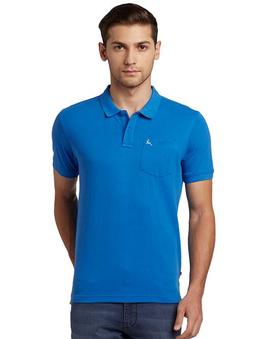 blue solid polo t-shirt - 17697775 - Very Small Image - 1