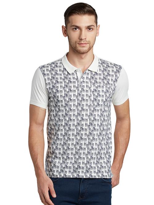 white printed polo t-shirt - 17697806 - Very Small Image - 1