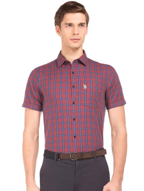 red checkered casual shirt - 17699168 - Very Small Image - 1