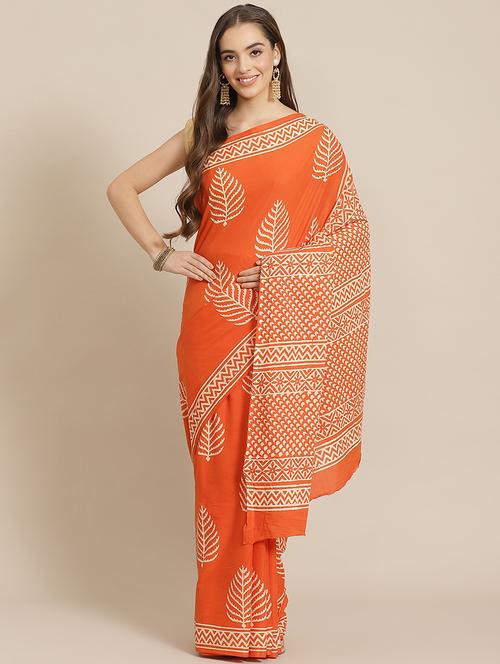 bagru printed saree with blouse - 17707516 - Very Small Image - 1