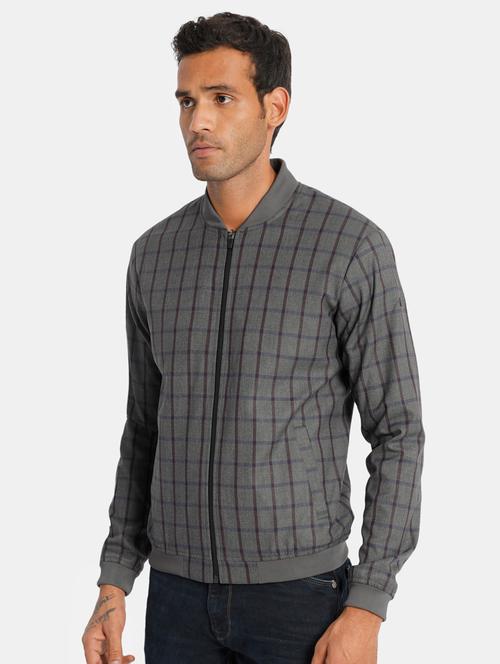 grey checkered bomber jacket - 17708310 - Very Small Image - 1