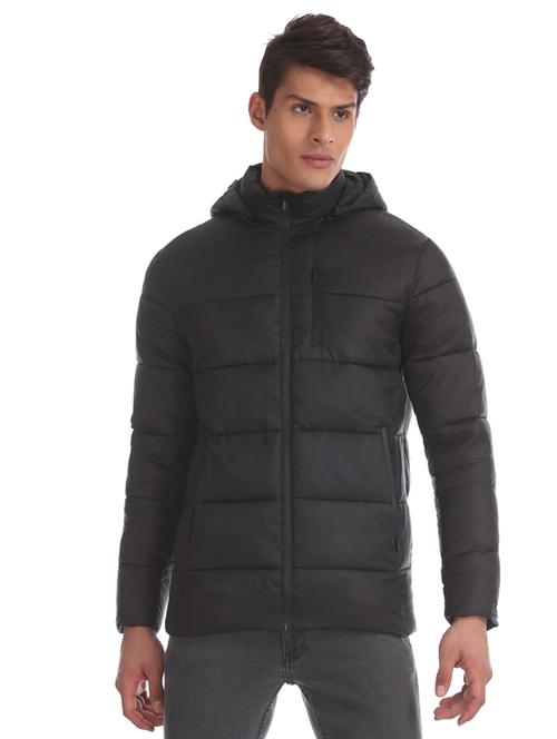 black solid quilted jacket - 17708402 - Very Small Image - 1