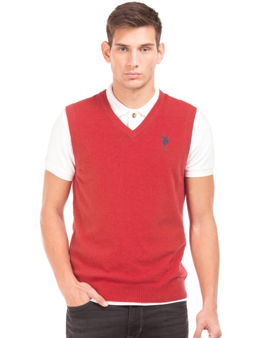 red solid wool pullover - 17708538 - Very Small Image - 1