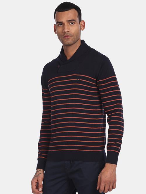 navy blue striped pullover - 17708646 - Very Small Image - 1