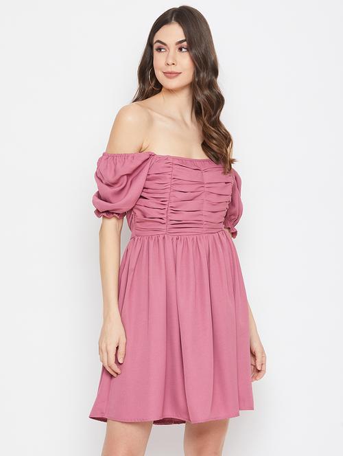 square neck solid flared dress - 17709288 - Very Small Image - 1