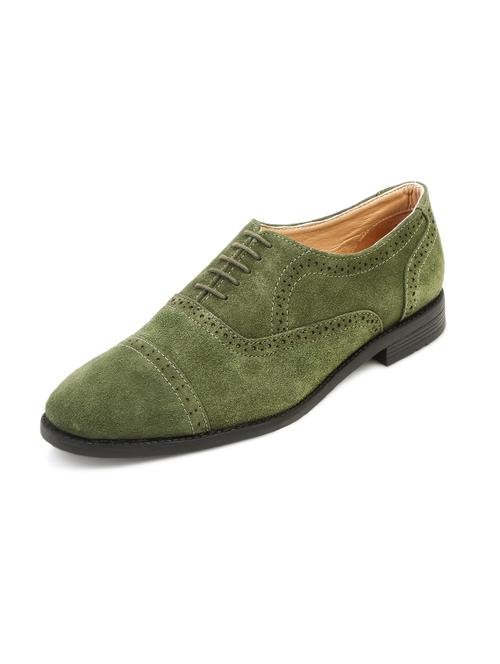 green leather laceup oxfords - 17709386 - Very Small Image - 1
