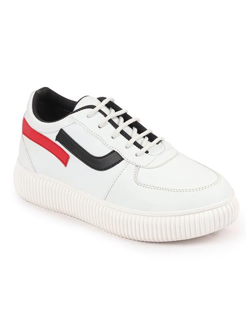 white pu laceup sneakers - 17709458 - Very Small Image - 1