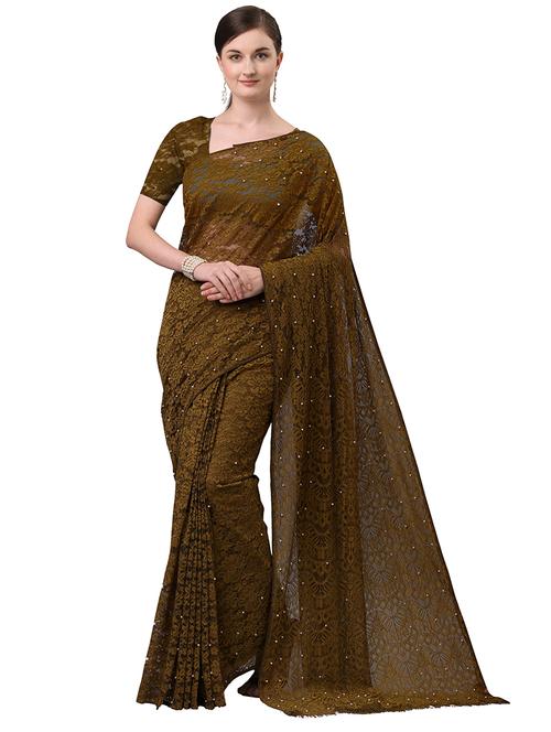 women's embroidered saree with blouse - 17709587 - Very Small Image - 1