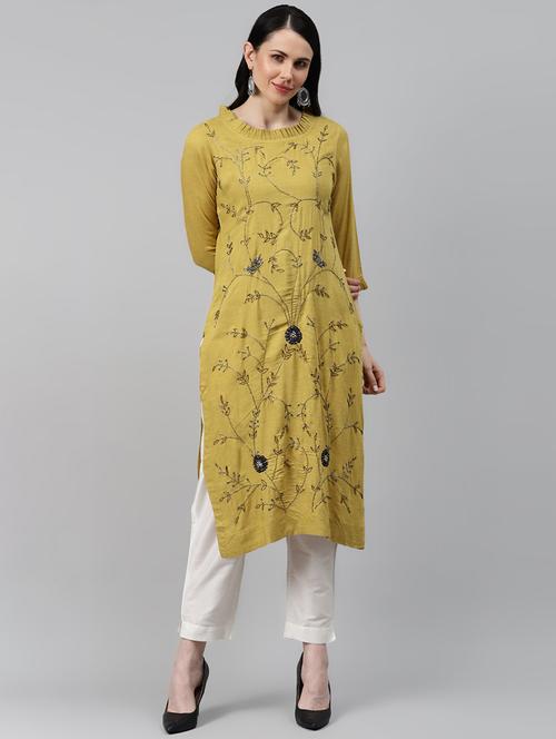 embellished straight kurti - 17714754 - Very Small Image - 1
