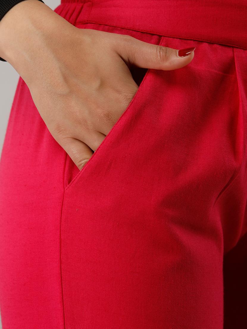 women solid pleated cigarette pants - 17714818 - Zoom Image - 4