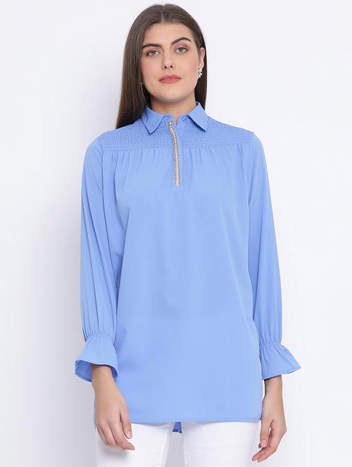 lace detail shirt tunic - 17715337 - Very Small Image - 1