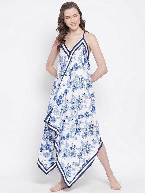 asymmetric hem floral nighty - 17715422 - Very Small Image - 1