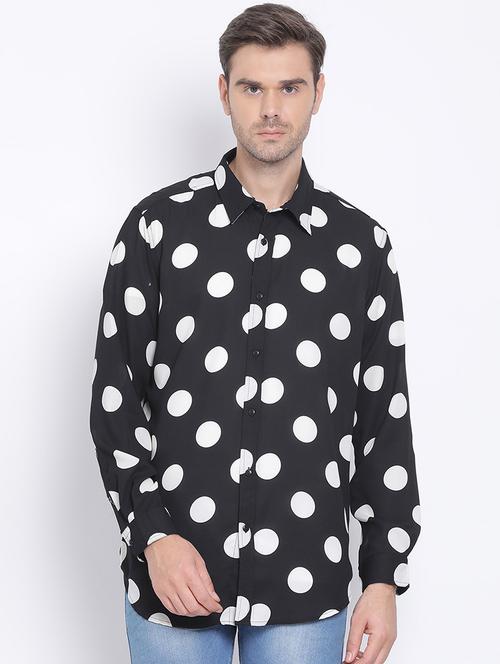 black polka dots casual shirt - 17715520 - Very Small Image - 1