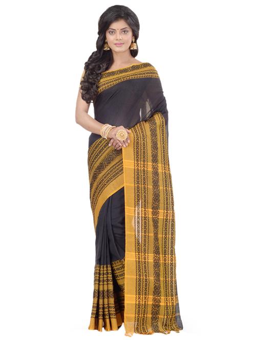 striped handloom saree with blouse - 17715649 - Very Small Image - 1