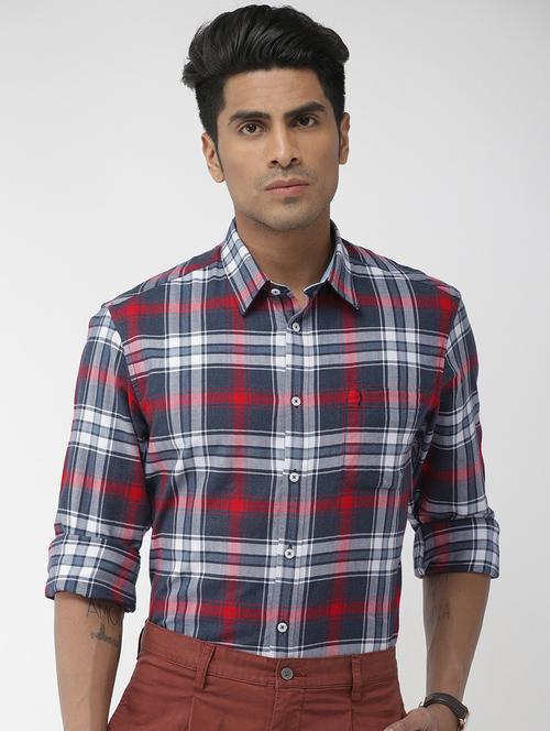 blue checkered casual shirt - 17716514 - Very Small Image - 1