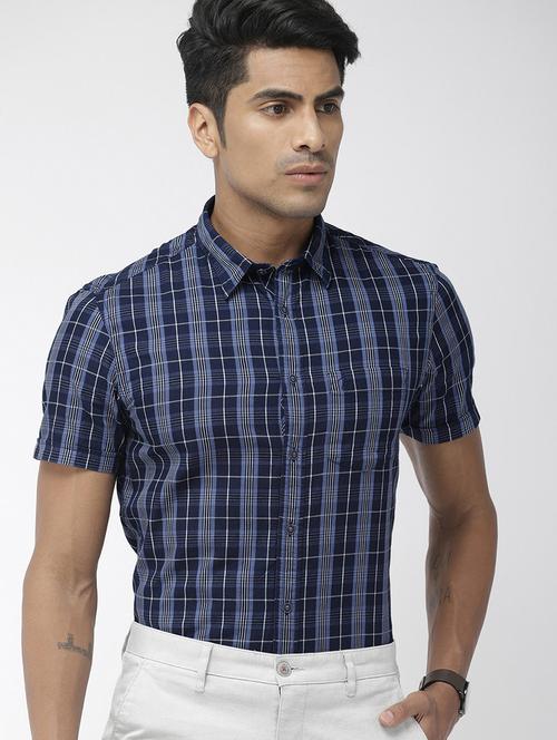 blue checkered casual shirt - 17716676 - Very Small Image - 1
