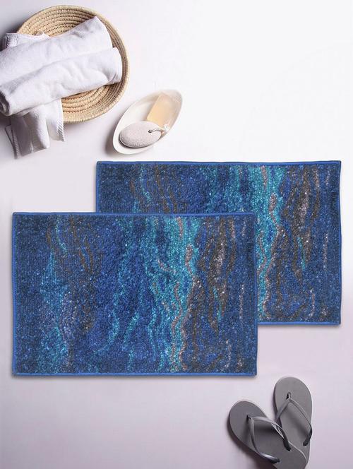 bianca soft-cotton bath mat with rubber back -2pc small (super dry) abstract-blue/grey7 blue/grey8 - 17716931 - Very Small Image - 1