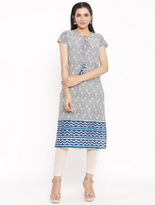women's straight kurta - 17717225 - Very Small Image - 1