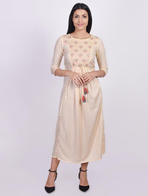 pastel a-line ethnic dress - 17717240 - Very Small Image - 1