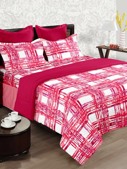 bianca [4pc] 100% cotton all-weather ac double comforter & bedsheet set -1 comforter, 1 bedsheet, 2 pillow cover - 17717549 - Very Small Image - 1