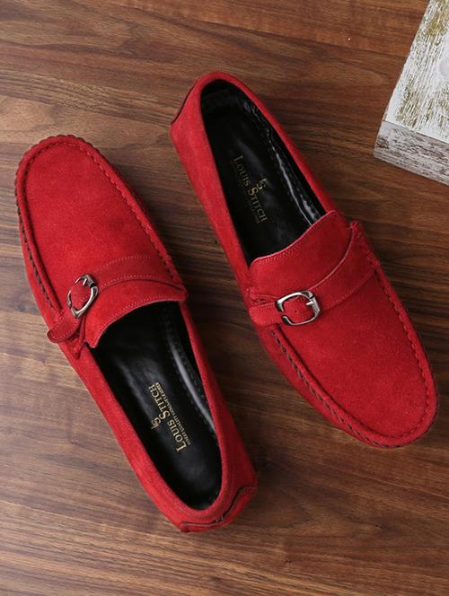 red suede slip on loafers - 17718475 - Very Small Image - 1