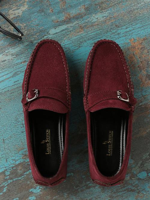 red suede slip on loafers - 17718477 - Very Small Image - 1