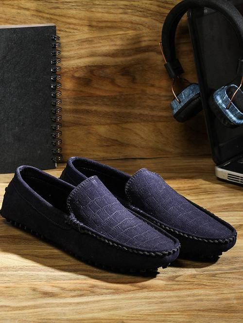 Blue Suede Slip On Loafers - 17718478 - Very Small Image - 1