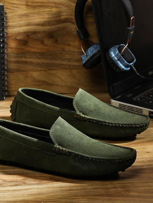 green suede slip on loafers - 17718479 - Very Small Image - 1