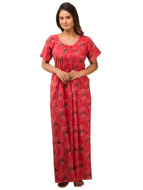 round neck floral nighty  - 17718651 - Very Small Image - 1