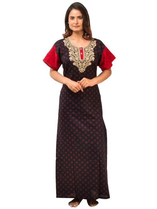 round neck printed nighty  - 17718655 - Very Small Image - 1