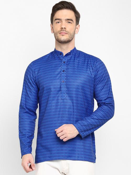 blue printed short kurta - 17718763 - Very Small Image - 1