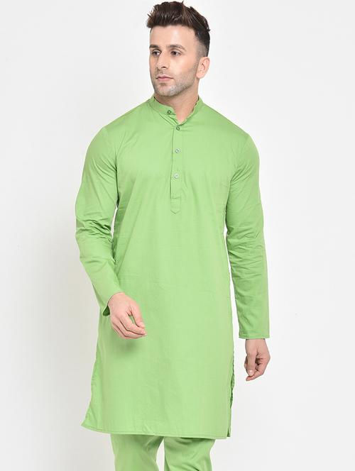 green solid long kurta - 17718788 - Very Small Image - 1