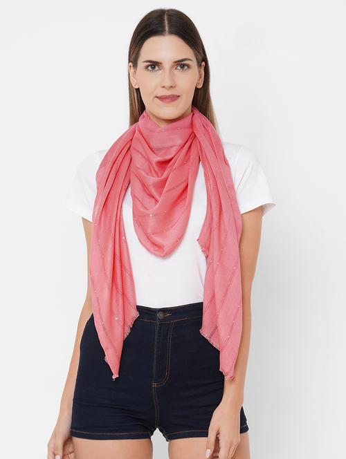 pink viscose scarf - 17719425 - Very Small Image - 1
