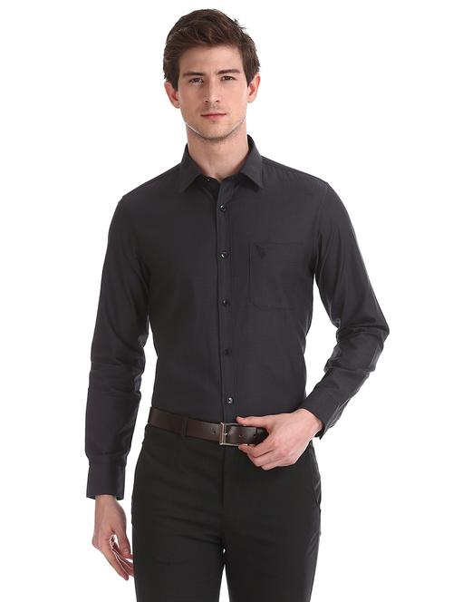 black self design formal shirt - 17727479 - Very Small Image - 1