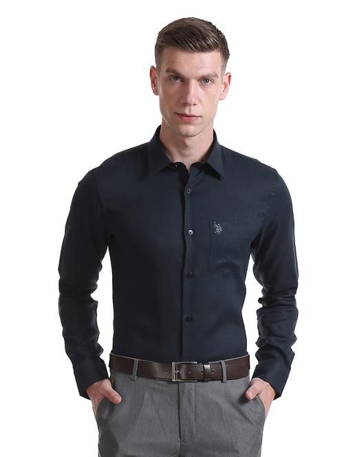 black solid formal shirt - 17727493 - Very Small Image - 1